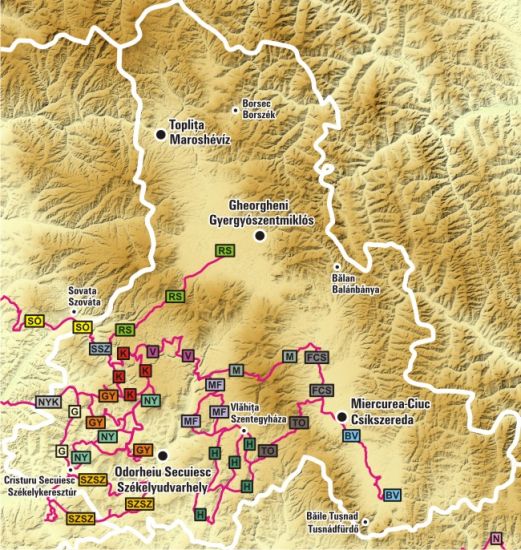 Hargita megyei ker&eacute;kp&aacute;rutak